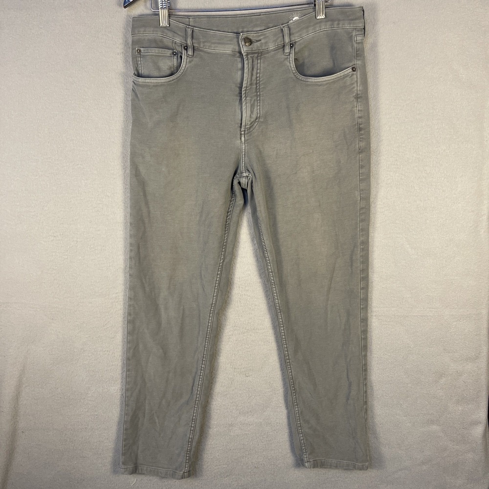Faherty Stretch Terry 5-Pocket Pants Mens 34x32 Fits(34x28) Gray Stretch City